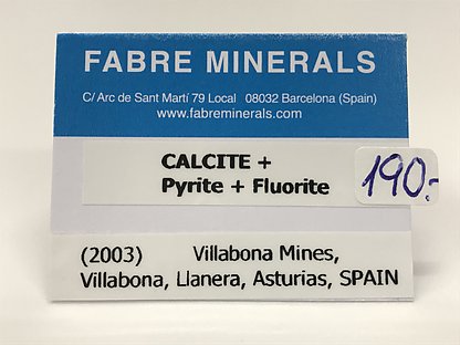 Calcite with Pyrite et Fluorite