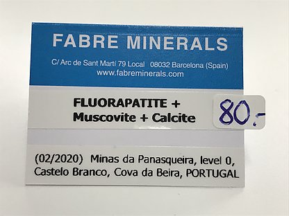 Fluorapatito con Moscovita y Calcita