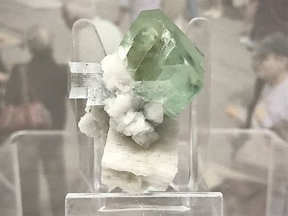 Octahedral Fluorite with Beryl (aquamarine) and Feldspar