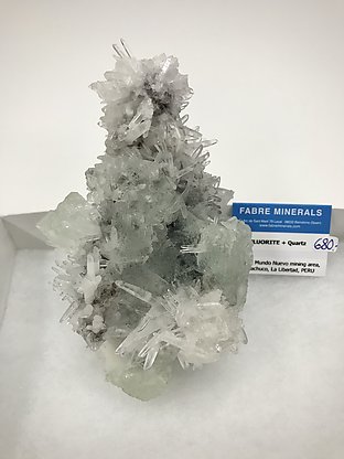 Fluorite (octahedral) on Quartz