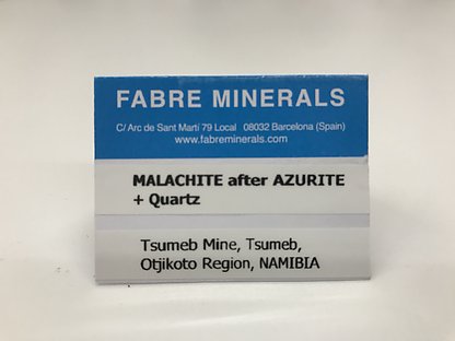 Malachite after Azurite coated by Quartz