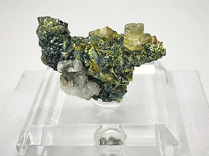 Pyrite with Fluorite and Calcite 