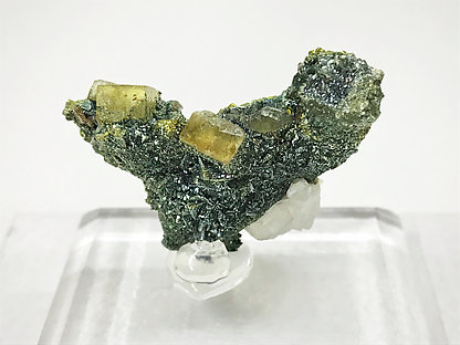 Pyrite with Fluorite and Calcite 