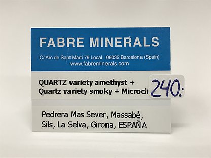 Quartz (amethyst) with Quartz (smoky) and Microcline 