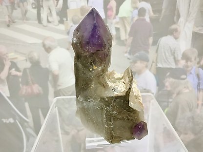 Quartz (amethyst) with Quartz (smoky) and Microcline 