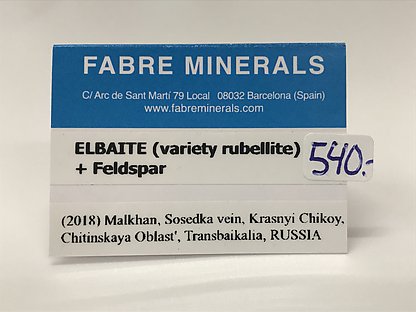 Elbaite (variety rubellite) with Feldspar