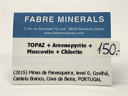 Topaz with Arsenopyrite, Muscovite and Chlorite
