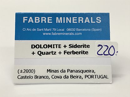 Dolomite on Quartz with Siderite and Ferberite