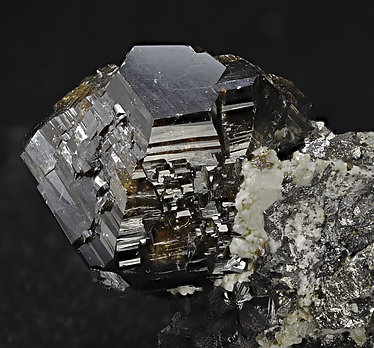 Cassiterite with Calcite, Arsenopyrite and Quartz