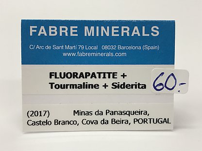 Fluorapatito con Dravita y Siderita