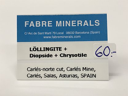 Löllingite with Diopsido and chrysotile