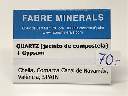 Quartz (variety jacinto de compostela) with Gypsum