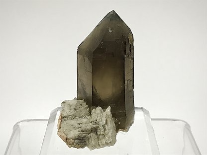 Quartz (variety smoky) with Albite