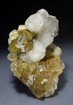 Calcite with Fluorite and Pyrite