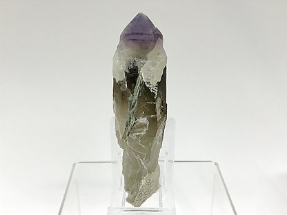 Quartz (variety amethyst) on Quartz (variety smoky)