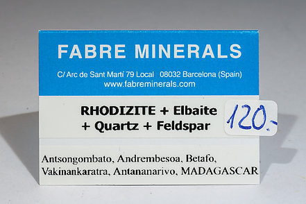 Rhodizite with Elbaite, Quartz and Feldspar