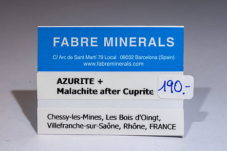 Azurite with Malachite after Cuprite