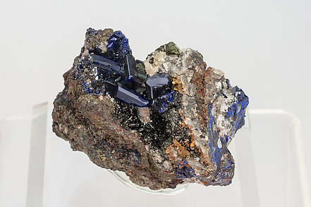 Azurite with Cerussite