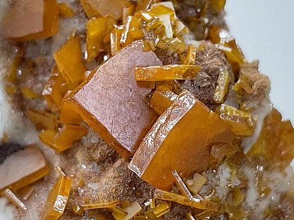 Wulfenite with Calcite