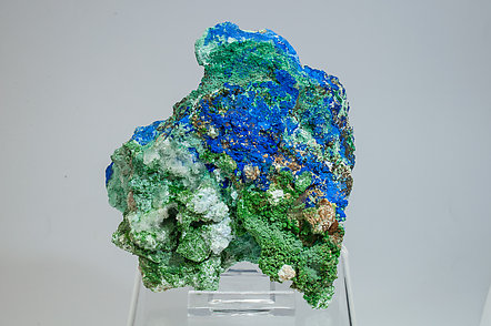 Azurite with Malachite, Conichalcite, Olivenite and Calcite