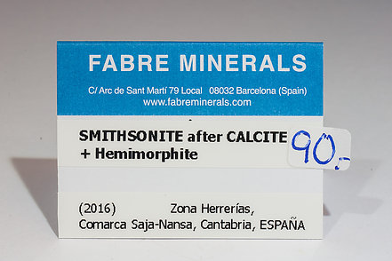 Smithsonite after Calcite with Hemimorphite