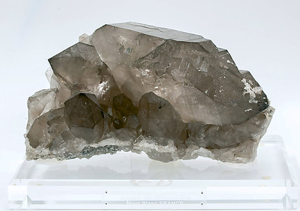 Quartz (variety smoky and variety gwindel). 