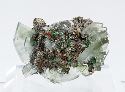 Baryte with Malachite inclusions