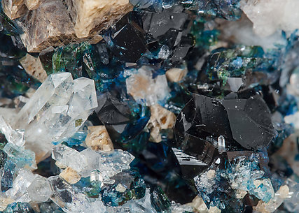 Lazulite with Quartz and Siderite