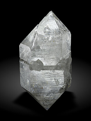 Quartz (doubly terminated) with hydrocarbon inclusions