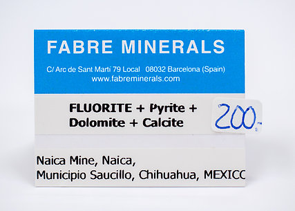 Fluorite with Pyrite, Dolomite and Calcite
