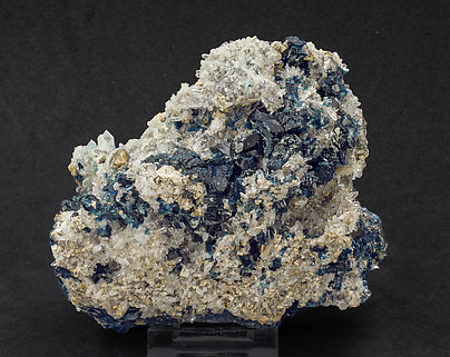 Lazulite with Augelite, Quartz and Siderite