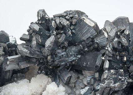 Stibnite with Quartz and Calcite