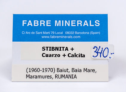 Stibnite with Quartz and Calcite