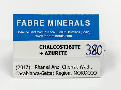 Chalcostibite with Azurite