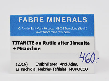 Titanite on Rutile after Ilmenite and with Microcline