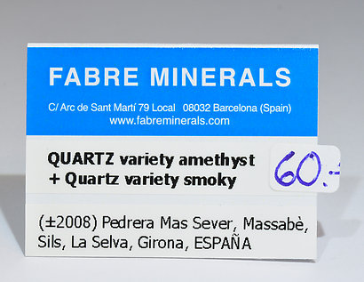 Quartz (variety amethyst) on Quartz (variety smoky)