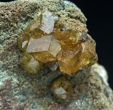 Andradite (variety topazolite) with Clinochlore