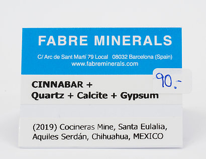 Cinnabar with Quartz, Calcite and Gypsum
