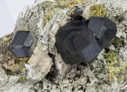 Andradite on Microcline and Epidote