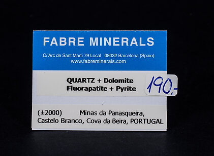 Quartz with Dolomite, Fluorapatite and Pyrite