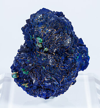 Azurite with Malachite after Cuprite. Rear