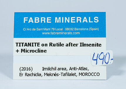 Titanite on Rutile after Ilmenite and with Microcline