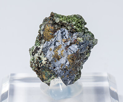 Millerite with Jamborite, Galena and Chalcopyrite