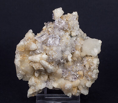 Fluorite with Calcite and Azurite