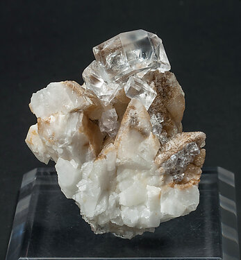 Fluorite on Calcite. 