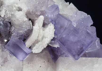 Fluorite with Calcite and Quartz