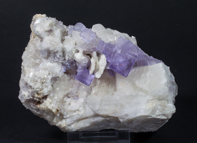 Fluorite with Calcite and Quartz