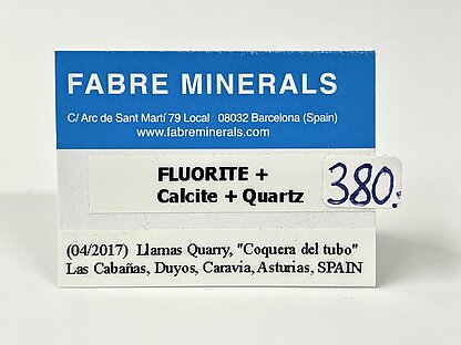Fluorite with Calcite and Quartz