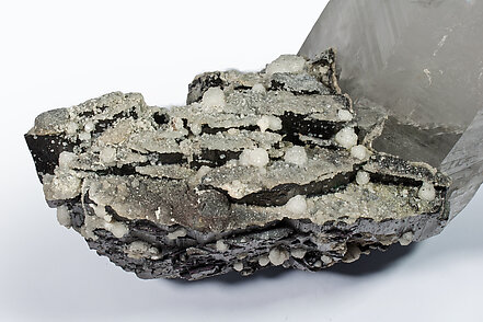 Ferberite with Quartz, Calcite-Dolomite and Siderite