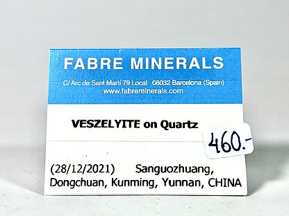 Veszelyite on Quartz